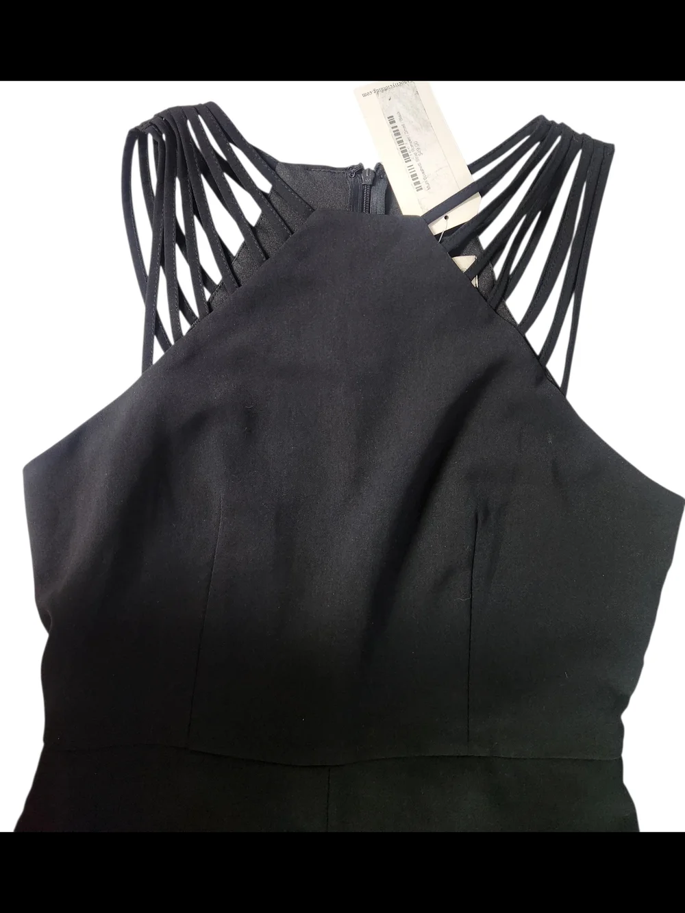 Black Multi Spaghetti Strap Shorts Romper Sz Small NWT - Picture 4 of 9
